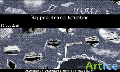 Ripped Torn Jeans Brushes Set