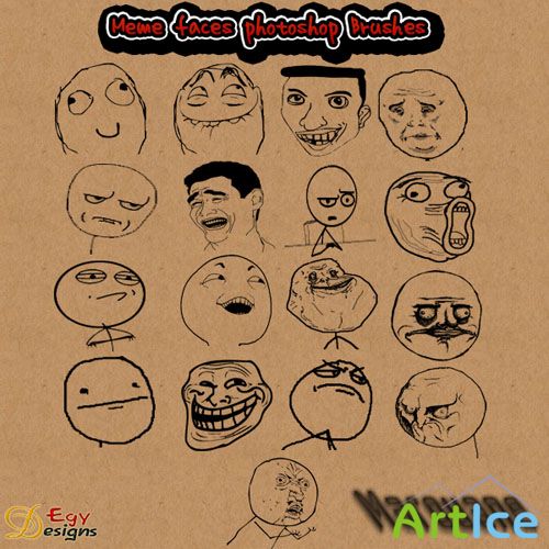 Brushes for Photoshop - Meme Faces