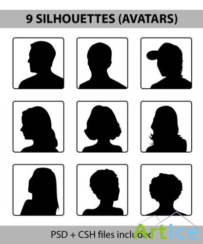 9 Silhouette Avatars