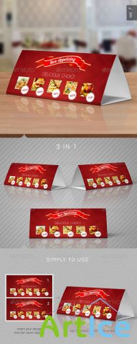 GraphicRiver - Tri-Fold Table Tent Mock-up Template Vol 7 - 2733859