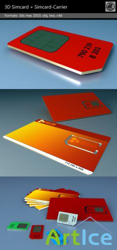 3D Simcrad + Simcard-Carrier Template