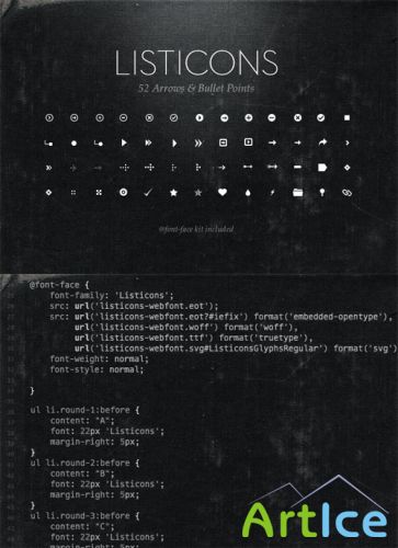 MediaLoot - Listicons - Arrows & Bullets Webfont