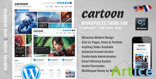 ThemeForest - Cartoon: Responsive Portfolio/Blog/Corporate Theme v1.3