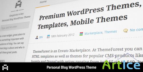 ThemeForest - A v1.2 - Personal Blog WordPress Theme