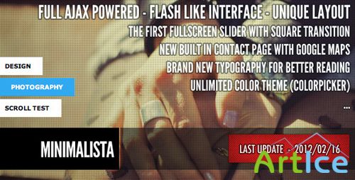 ThemeForest - Minimalista (An Ajax WordPress Template) + PSDs