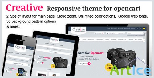 ThemeForest - Creative Opencart Theme for v1.5.1.0, 1.5.1.3, & 1.5.2