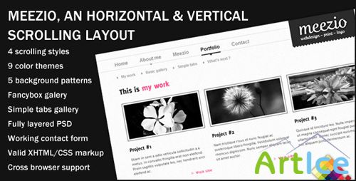 ThemeForest - Meezio, Horizontal & Vertical Scrolling Template