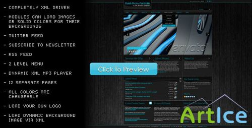 ActiveDen - Flash Press Portfolio AS3 XML Website Template (Updated with PHP files)