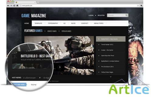 Gavick - Game Magazine v2.12 Joomla 2.5 Template - Retail