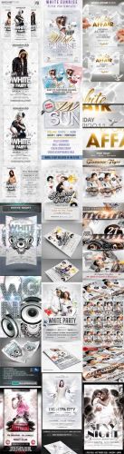 10 White Glamour Flyer/Poster Template Bundle v.1