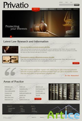 TemplateMonster - TM27421 - HTML+Flash Animated Law Firm Website