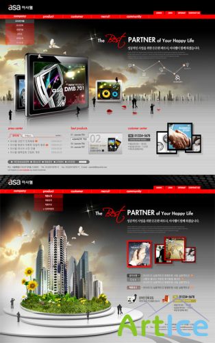 Business Cooperation Korean PSD Web Templates