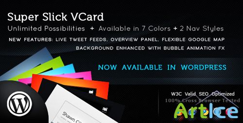 ThemeForest - Super Slick Vcard v1.0.3 - 7 Skins - Now in Wordpress (Reupload)