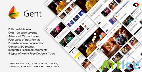 ThemeForest - Gent v1.01 - Premium & Ajax WP Theme for Creative