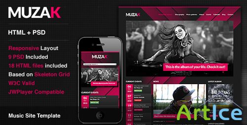 ThemeForest - Muzak - Premium Music Site Template