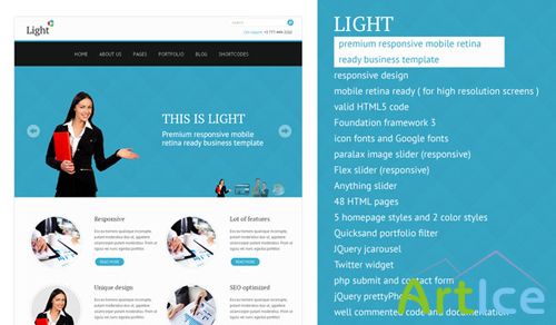 ThemeForest - Light - responsive mobile retina ready template