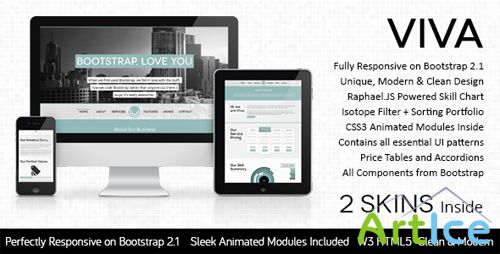 ThemeForest - Viva - HTML5 Responsive Unique Theme on Bootstrap