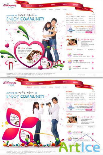 Happy dating Korean PSD Web Template