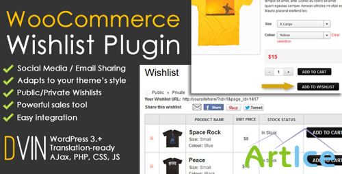 CodeCanyon - DVin WooCommerce Wishlist WP Plugin v1.3.3