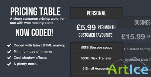 CodeCanyon - Clean Pricing Table Coded