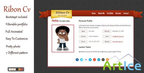 ThemeForest - Ribon Vcard Responsive Template