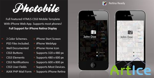 ThemeForest - Photobile Mobile Retina | HTML5 & CSS3 And iWebApp