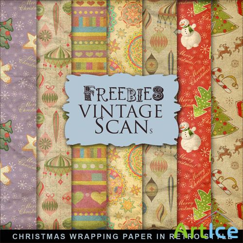 Textures - Christmas Wrapping Paper in Retro Style