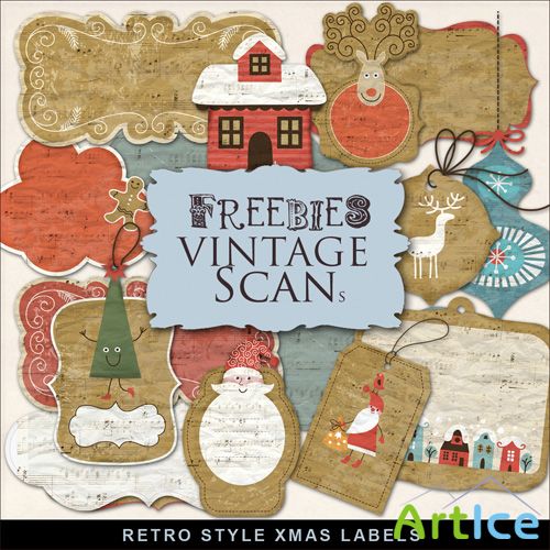 Scrap-kit - Christmas Retro Labels