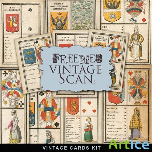 Scrap-kit - Vintage Russian Playing Cards