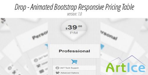 CodeCanyon - Bootstrap & Non-Bootstrap Animated Responsive Pricing Table - Pure Css