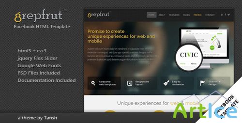 ThemeForest - Grepfrut Business Facebook Template