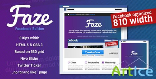 ThemeForest - Faze - Landing Page (Facebook Edition)