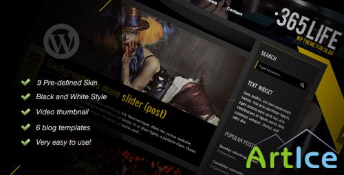 ThemeForest - 365Life v1.08 - WP Theme For Blog