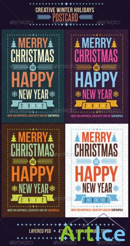 GraphicRiver - Creative Winter Holidays Postcard 794198