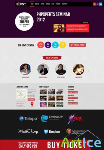 JoomShaper - Shaper Event v1.1.0 - Responsive Event Template For Joomla 2.5