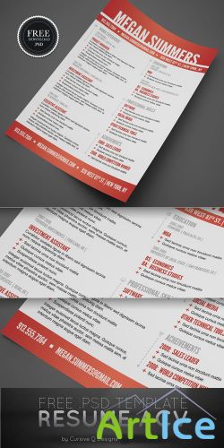 Resume / CV PSD Template