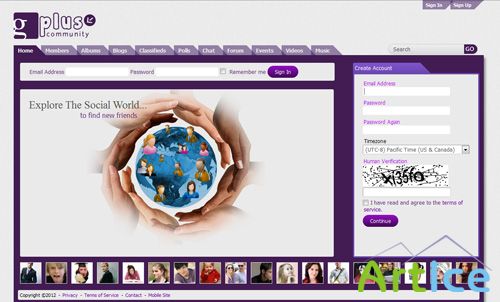 gPlus Purple - SocialEngine v4.x.x Theme