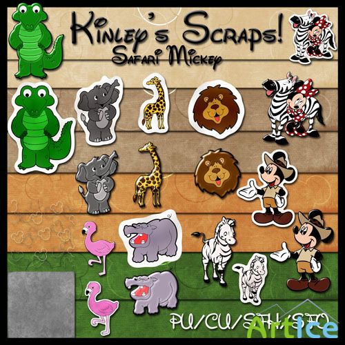 Scrap Set - Safari Mickey