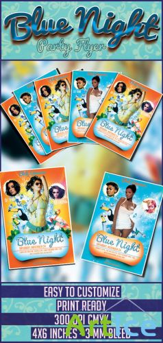 Blue Night Flyer/Poster PSD Template