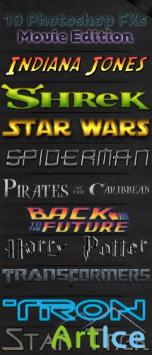 10 Movie Madness Photoshop Text Styles