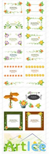 Vector Romantic Floral Decorations