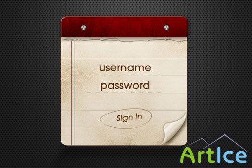 Classic Note Login Form PSD Template
