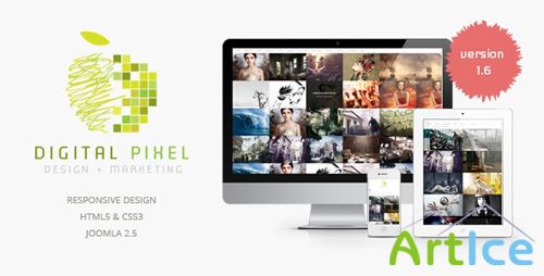 Templaza - Digital Pixel v1.6 - Template For Joomla 2.5