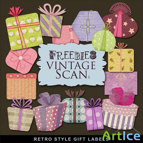 Scrap-kit - Retro Style Gift Labels