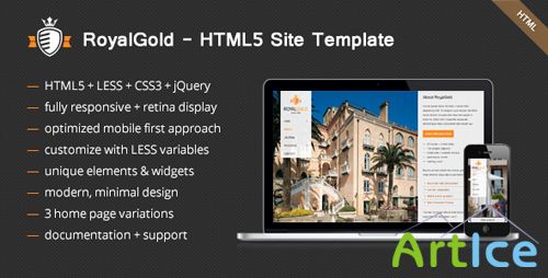 ThemeForest - RoyalGold - Unique HTML5 Site Template