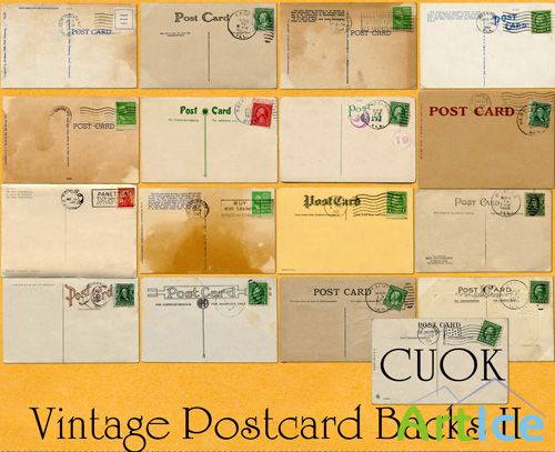 Vintage Postcard Backs Set 2