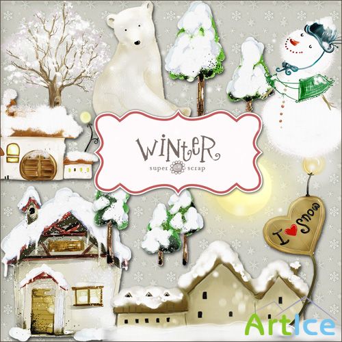 Scrap Set - WInter Png and Jpg Files