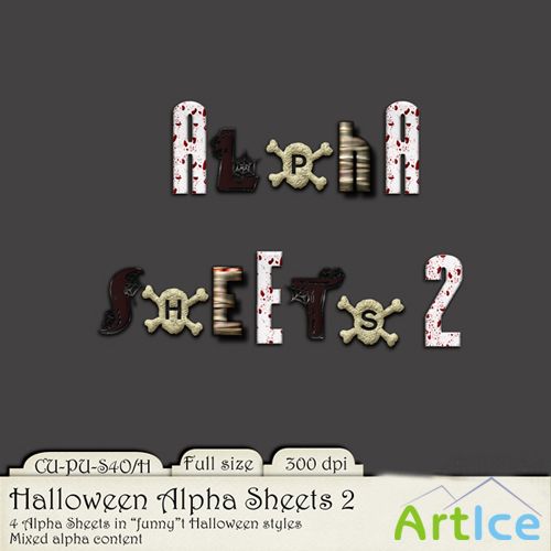 Scrap Kit - Halloween Alpha Sheets 2