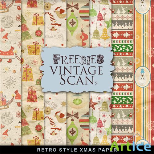 Textures - Retro Style Xmas Paper 2