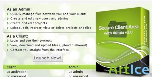 ActiveDen - Secure Client Area with Admin Panel v2.0 Template